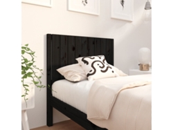Cabecero De Cama Madera Maciza De Pino Negro 95,5x4x100 Cm