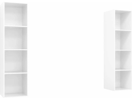 Conjunto 2 Mueble para la televisión VIDAXL Blanco Madera contrachapada (37x37x142.5 cm)