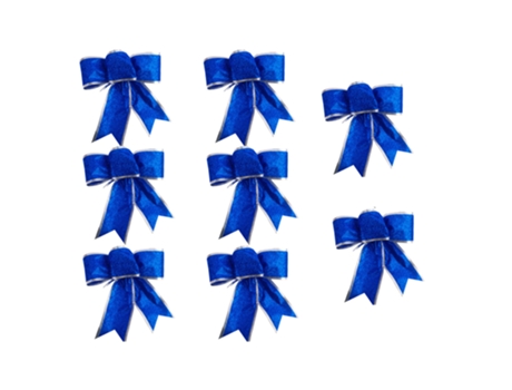 8 lazos de corona de Navidad con purpurina, adornos de árbol de Navidad, lazos para decoración de fiesta de Navidad, azul