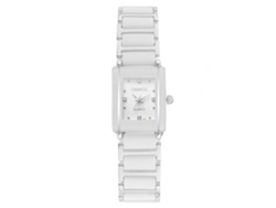 Reloj De Pulsera Rectangular De Cerámica Blanca Para Mujer, De Cuarzo, Resistente Al Agua.