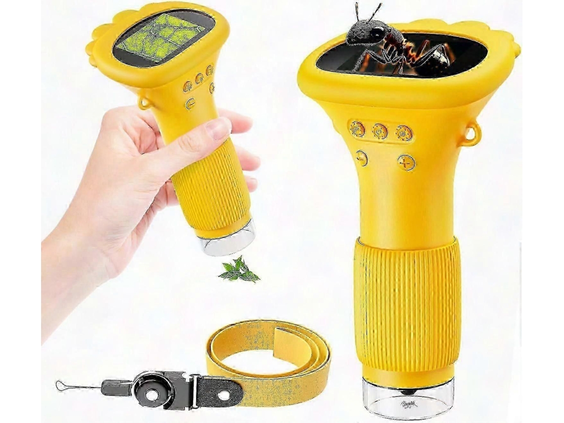 Microscopio digital portátil para niños, pantalla de 2 pulgadas, regalo educativo de ciencia para niños de 3 a 12 años - Naranja