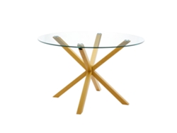 Mesa Redonda de Cristal Templado Aurora 120cm. Comedor o Cocina, Cambria SALDOSYSTOCKS