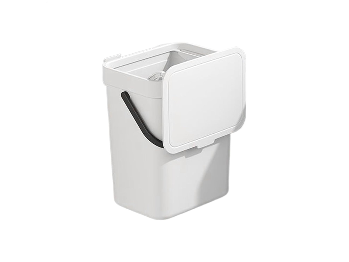 Cubo De Basura Para Armario De Cocina De 3 5 L Con Tapa, Contenedor De Residuos Con Asa Y Doble Abertura Para