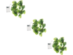 Juego de 3 luces LED artificiales con forma de Monstera para Navidad y otras festividades. Gokoco