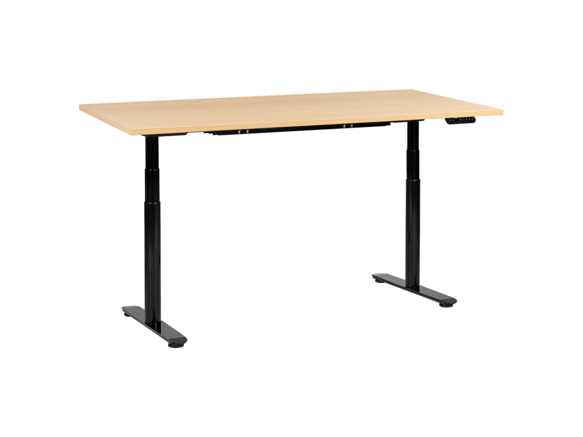 Escritorio elevable eléctrico Beliani Destinas en aglomerado de madera marrón, 180 x 72 x 132 cm
