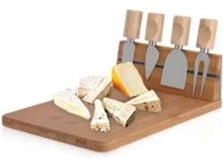 Excellent Houseware Soporte para cuchillos de queso con tabla de bambú