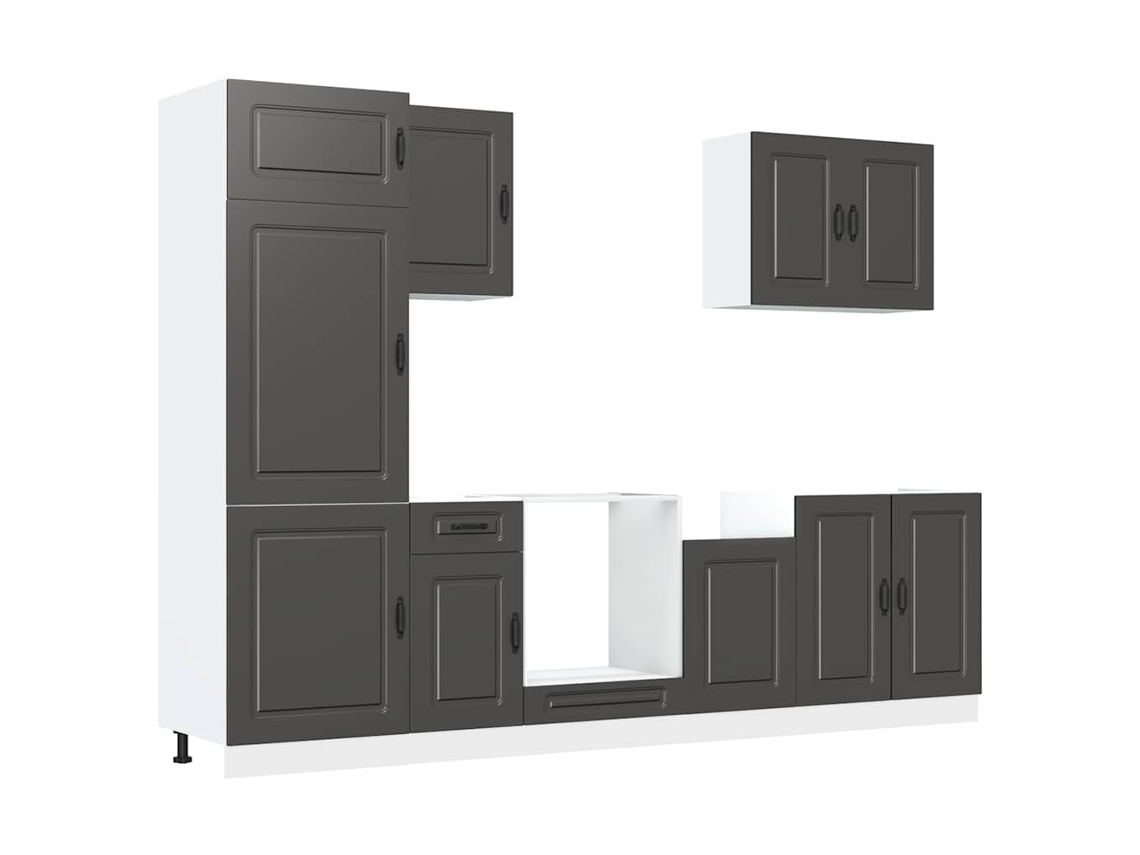 Juego de gabinetes de cocina de 7 piezas Kalmar Black EXCLUSIVO DE LA CASA