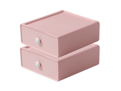 Organizador oficina cajas apilables cajón rosa (21x20x16cm) Kofihety