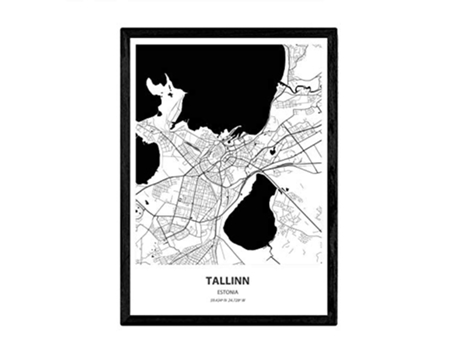 Poster NACNIC Mapa de Tallinn Estonia (A3)