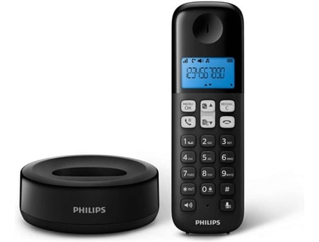 Teléfono Fijo PHILIPS D1611B/34 Negro