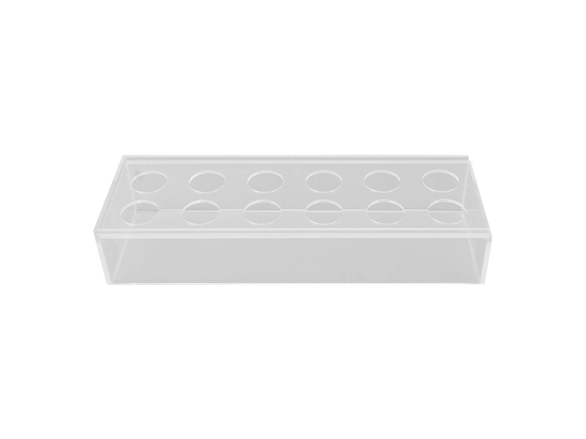 Baok - Jarrón rectangular alto de acrílico transparente con múltiples orificios, elegante para la decoración del hogar y bodas, 30 cm