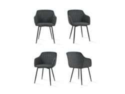Sillas De Comedor Goeurvant 711(pack De 4, Gris Tinta, Tela)