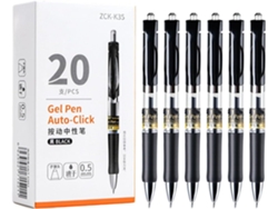 Bolígrafo De Tinta De Gel Retráctil Con Punta De 0,5 Mm, De Secado Rápido, Negro Para