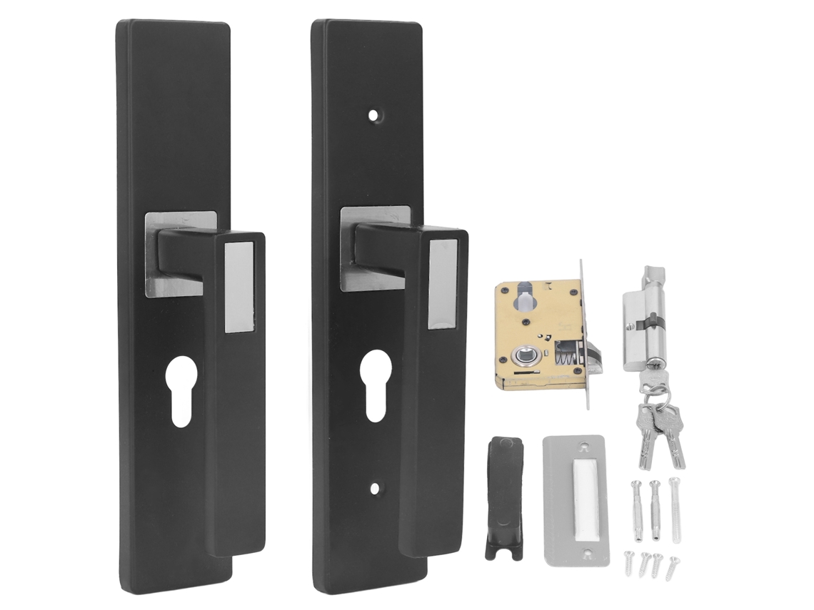 Primer encuentro con la manija de la puerta en el dormitorio, baño interior, aleación de aluminio con 3 llaves