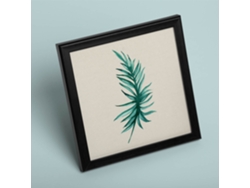 Póster NACNIC de Flores y Naturaleza. Cuadrada Verde Encantada, Ilustrada con Dibujos A Color.