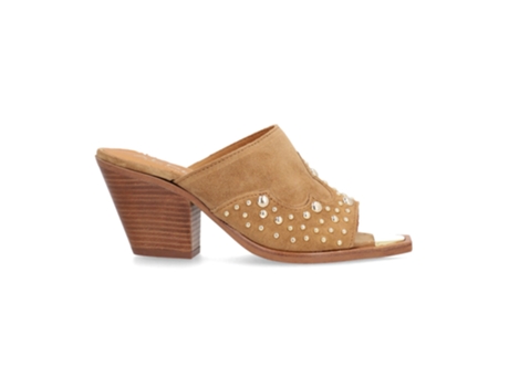 Zapatillas de Mujer ALPE Zueco Mule Tacjas Piel Marrón (39)