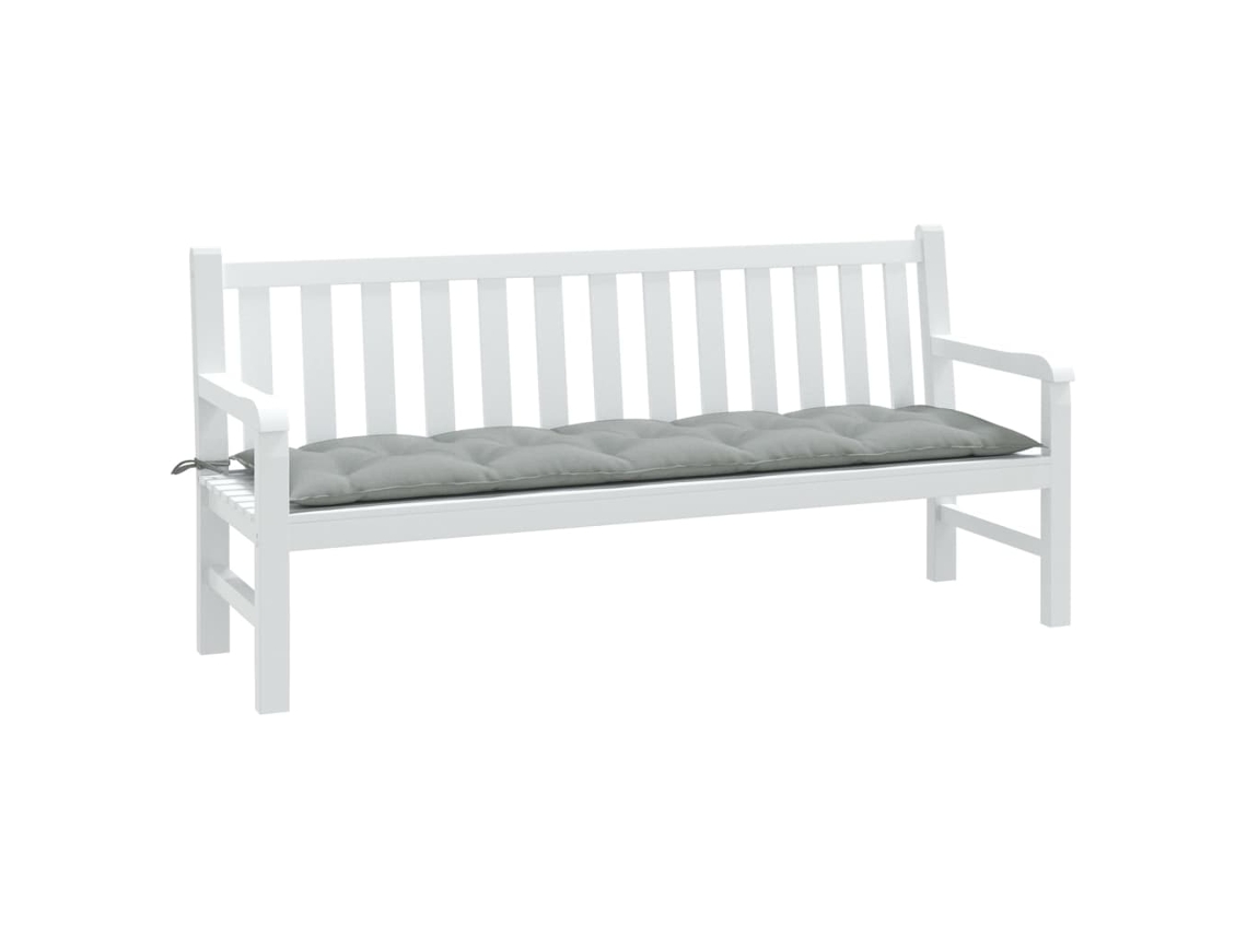 Cojín grande para banco de jardín de 180x50x7 cm, tejido gris claro mixto HARLANV1