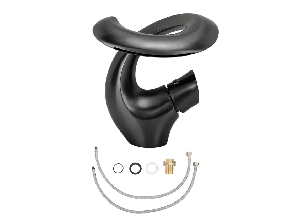 Grifo para lavabo de baño con cascada ajustable, mezcla de agua caliente y fría