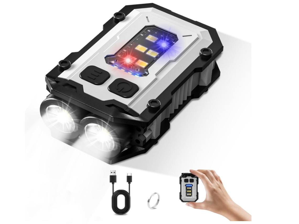 Mini Linterna Led, 900 Lúmenes, Llavero Edc Con Clip, Recargable Por Usb, 8 Modos, Luz Cob (blanca)