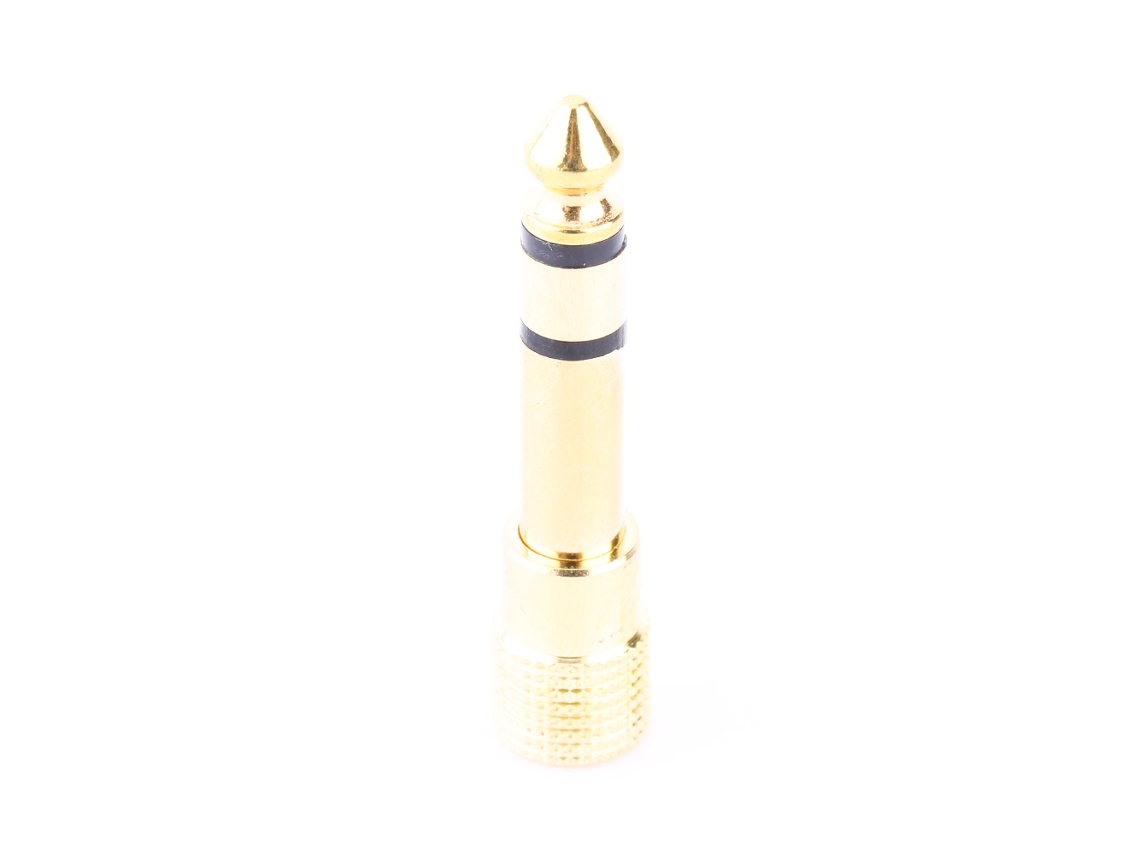 Adaptador De Plugue De Áudio Estéreo 3.5mm Fêmea Para 6.5mm Macho Para Fones De Ouvido Dourado