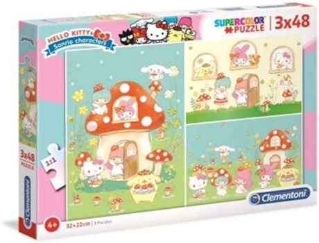 Puzzle CLEMENTONI Hello Kitty (3X48 Piezas - Edad mínima: 3 años)