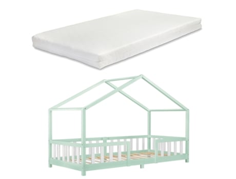 Estructura de Cama Infantil [EN.CASA] (Blanco - Madera - 90x200 cm)
