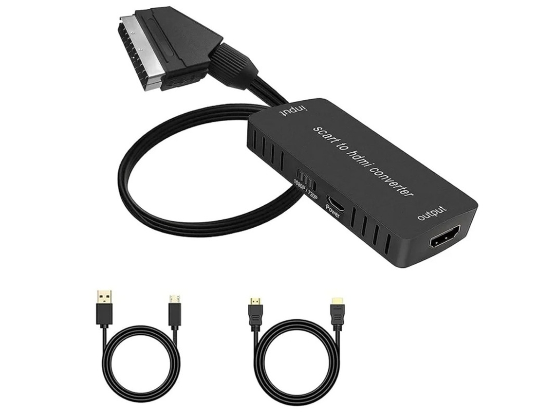 Convertidor de Scart a Hdmi con cable Hdmi Yizhood Negro