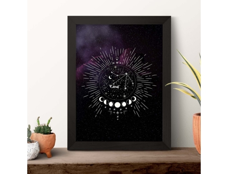 Póster NACNIC con La Constelación Libra. Poster con Símbolo do Zodiaco en y Fondo do Cielo Estrellado