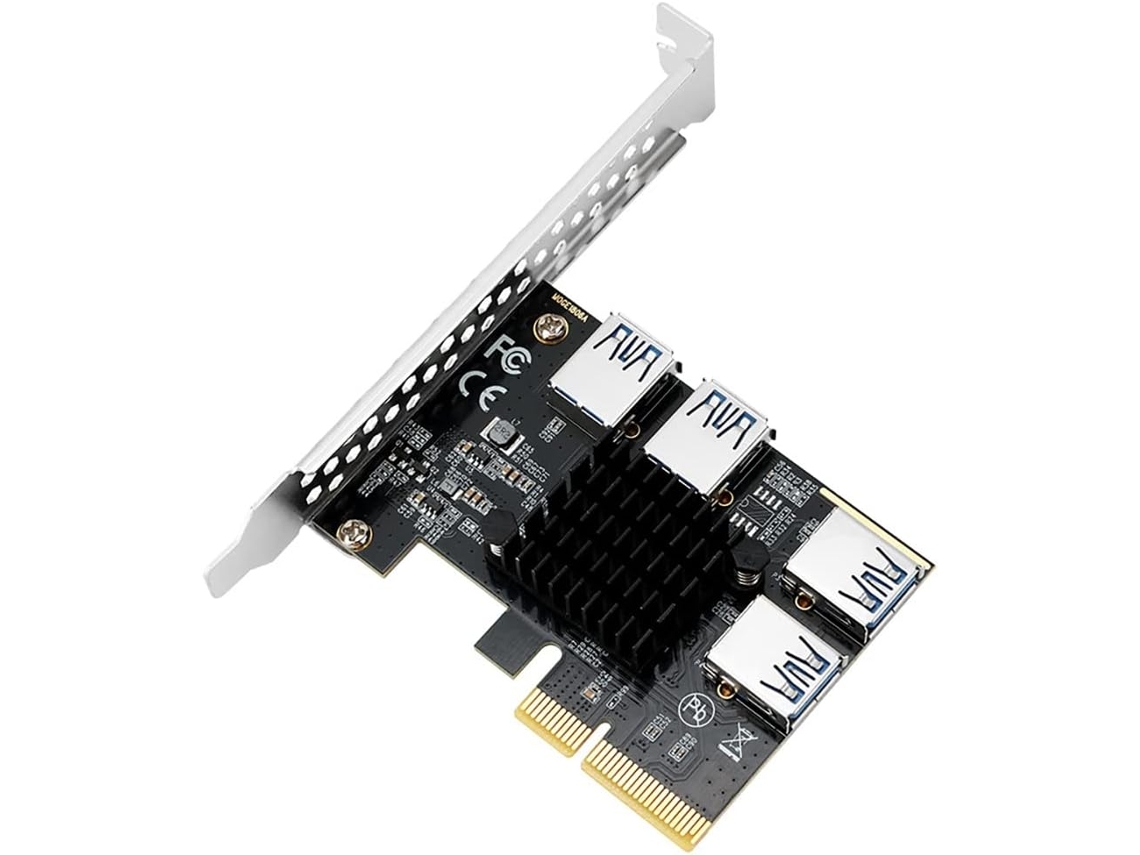 Tarjeta Adaptadora Pcie One For Four 4x A 4 Puertos Usb3.0 Btc