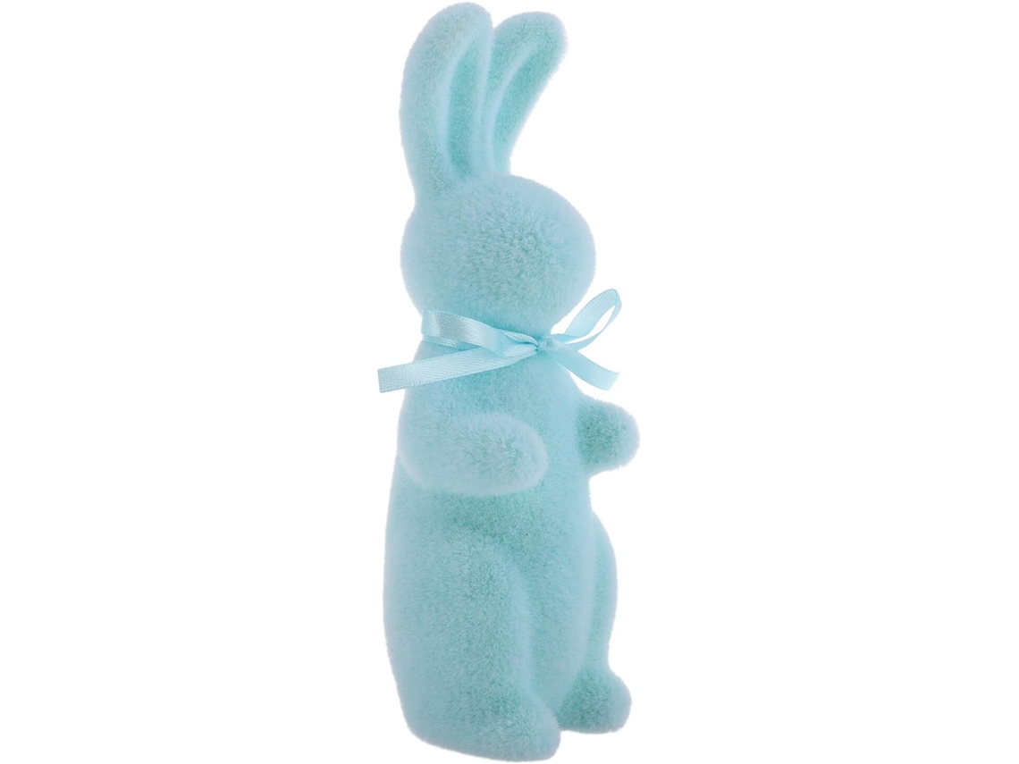 Estatua de conejito de Pascua, espuma flocada, versátil, decorativa, acabado detallado, sala de estar, mesa, día, GOKOCO