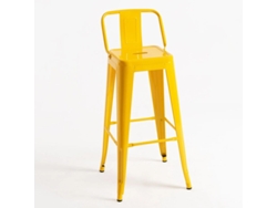 DUDECOR Taburete Leeds Con Respaldo Amarillo