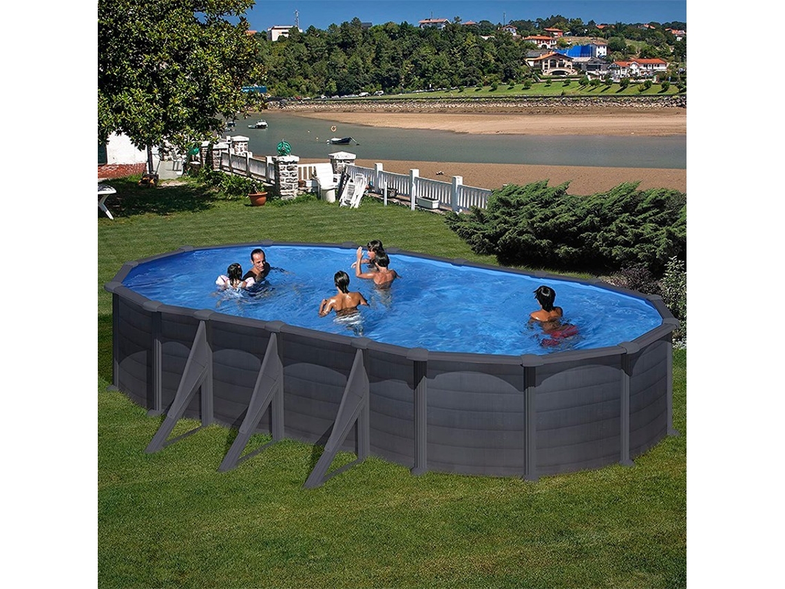Piscina de Acero GRE Imitacion Grafito (730x375x132 cm)