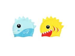 Gorros de natación de silicona impermeables para niños, niñas, niños y adolescentes con cabello rizado (paquete de 2)