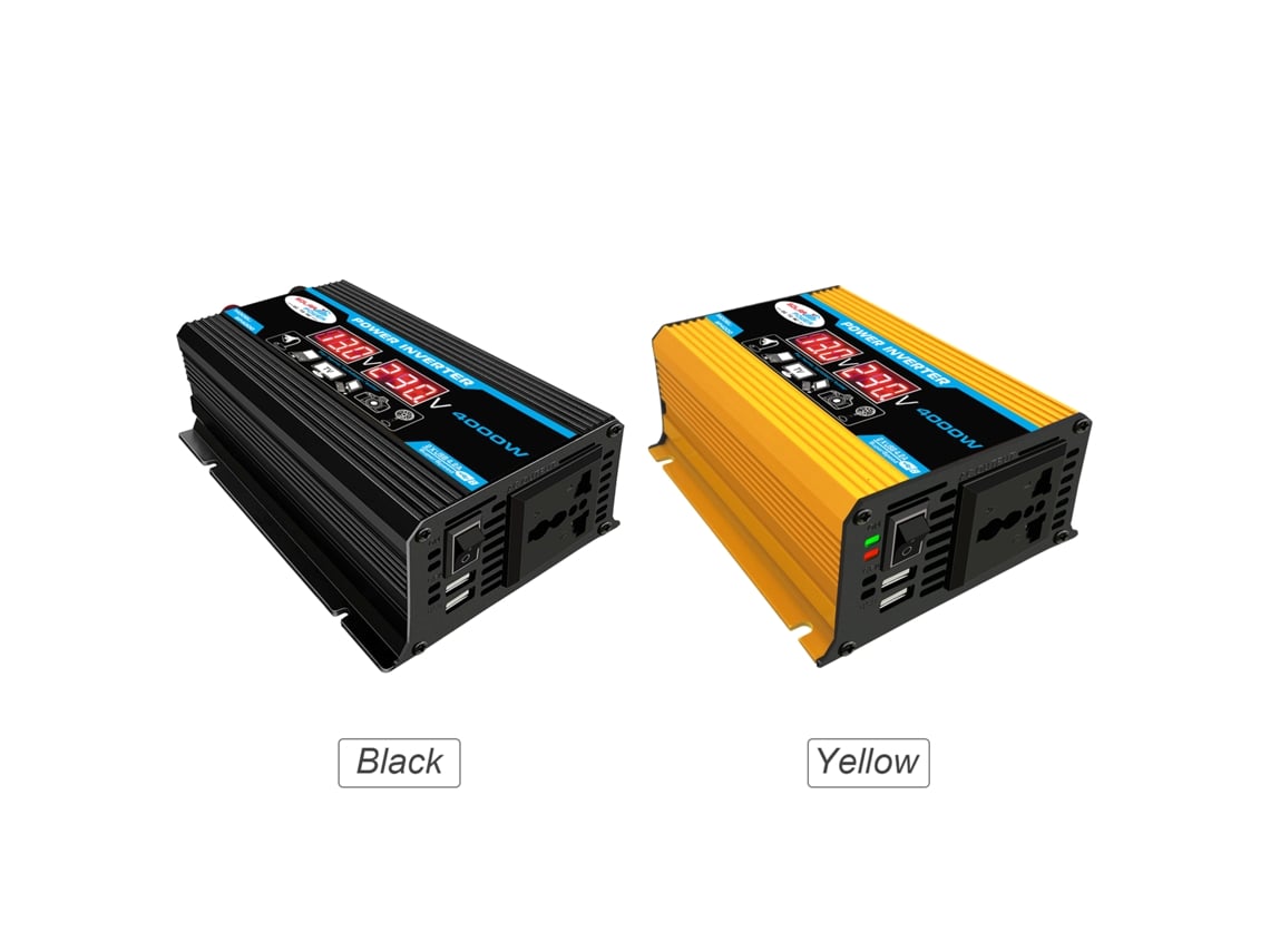 Inversor De Onda Sinusoidal Modificada De 4000 W De Potencia Máxima, De 12 V A 110 V/220 V, Con Usb De 2,1 A Y Pantalla.