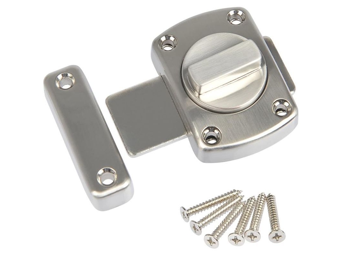 Mortero de zinc para puerta con 6 tornillos para seguridad del hogar, baño, inodoro.
