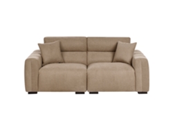 Sofá De 3 Lugares Beliani Fauskan De Tecido Castanho 203x96x84