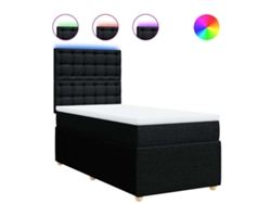 Maison Exclusive - Cama Box Spring Con Colchón Tela Negro 100x200 Cm