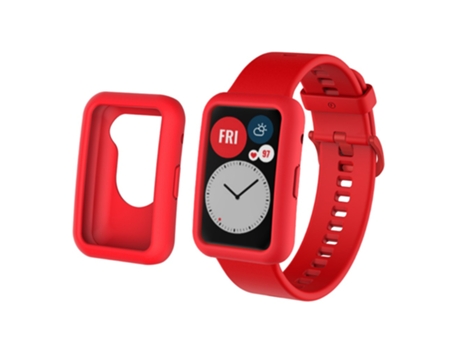 Correa de Silicona ajustable antiarañazos para Huawei Watch Fit - tinto