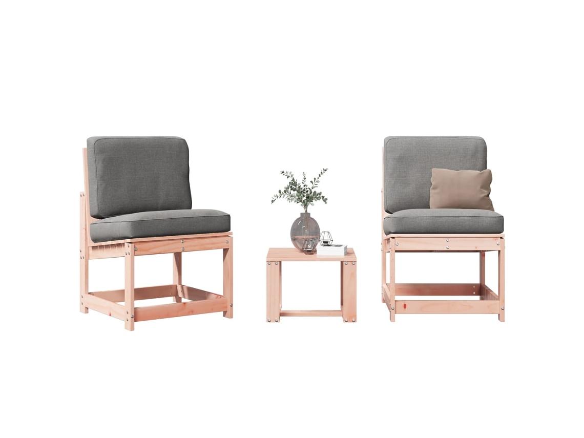 Conjunto de salón de jardín de 2 piezas en madera maciza Douglas Dkd Home Decor