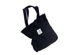 Bolso de hombro de pana para mujer, plegable con cremallera, de tejido suave y color liso, ideal para ir de compras y reutilizable. GOKOCO