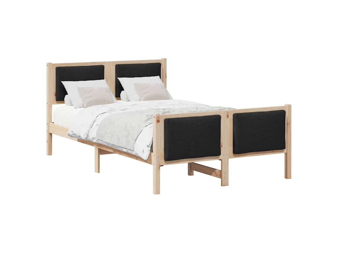 Maison Exclusive - Estructura De Cama Con Cabecera Negro 120 X 190 Cm Tela