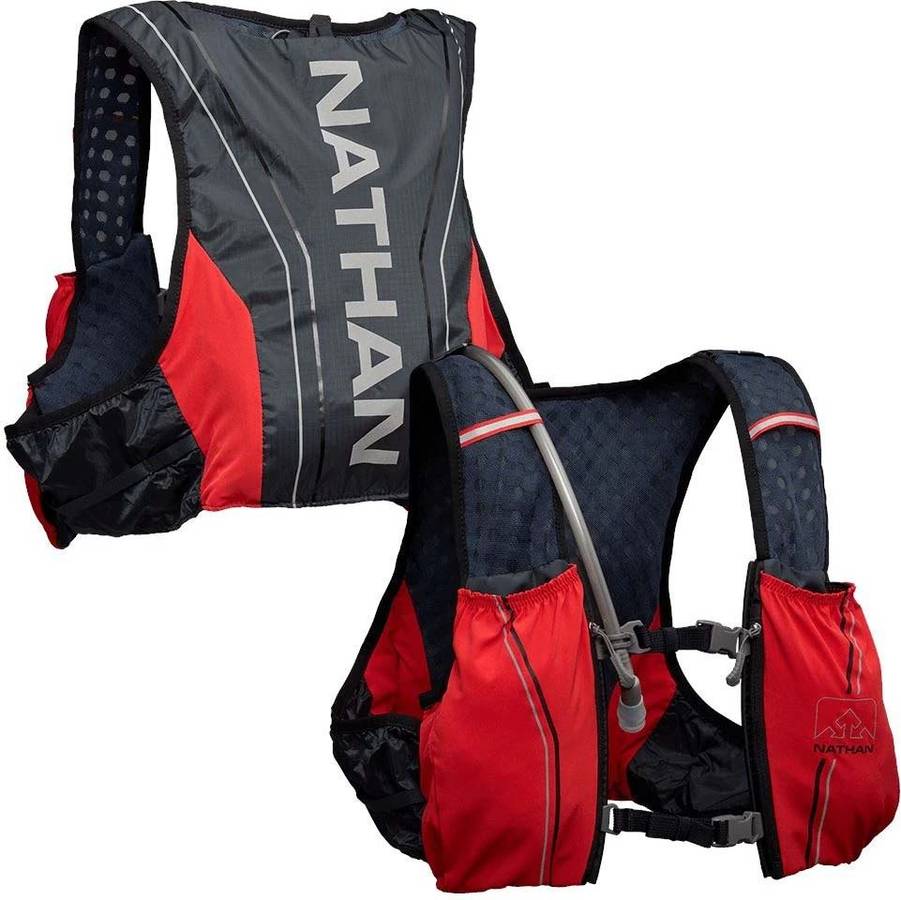 Chaleco De Hidratación nathan hombre xsm rojo para y mujer 4l. corredor con vejiga 15 incluida. mochila adaptativa osfm. bolsillos almacenamientobolsas. sin rebote