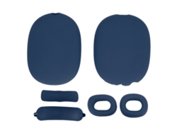 Kit Capa Protetora Fone Ouvido Silicone Almofada Tiara Earpad Para Fones Ouvido Supra-auriculares Ios Azul