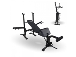Banco de pesas multifuncional MOBICLINIC de acero plegable con barras ajustables, soporte 140x170x110cm, 250 kg, PRESSFIT