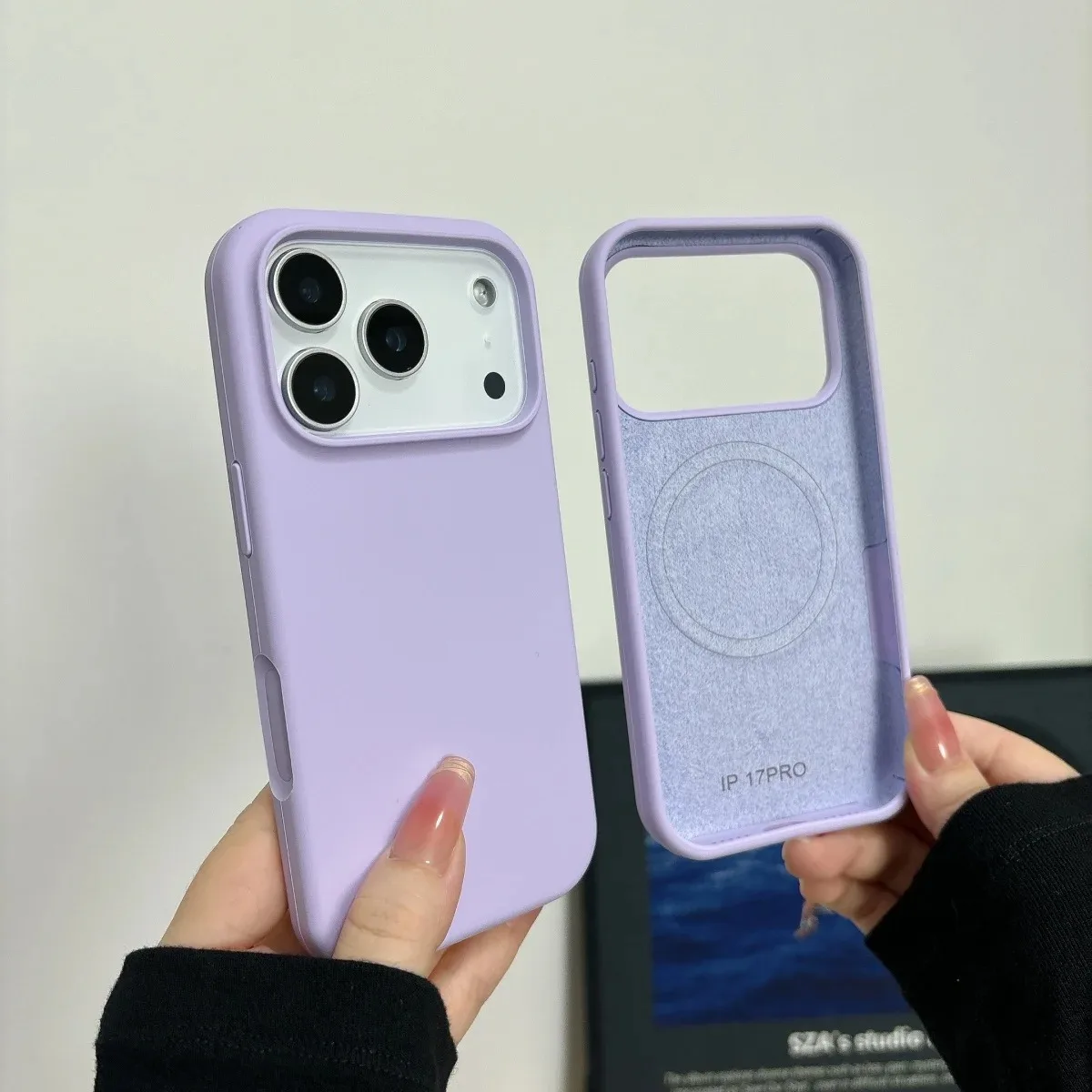 (iphone 14 Morado) Funda Original De Silicona Líquida Magsafe Para Iphone.