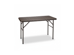 Relaxdays Mesa Terraza Plegable Bastian, Rectangular, 74x121,5x61,5 Cm, Efecto Ratán, Exterior, Mesita Jardín, Marrón