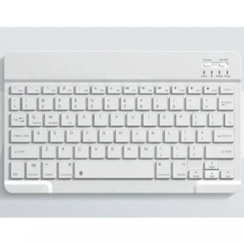 (teclado Blanco (inglés Y Español)) Teclado Inalámbrico Bluetooth, Ratón Y Teclado Recargables Ultrafinos