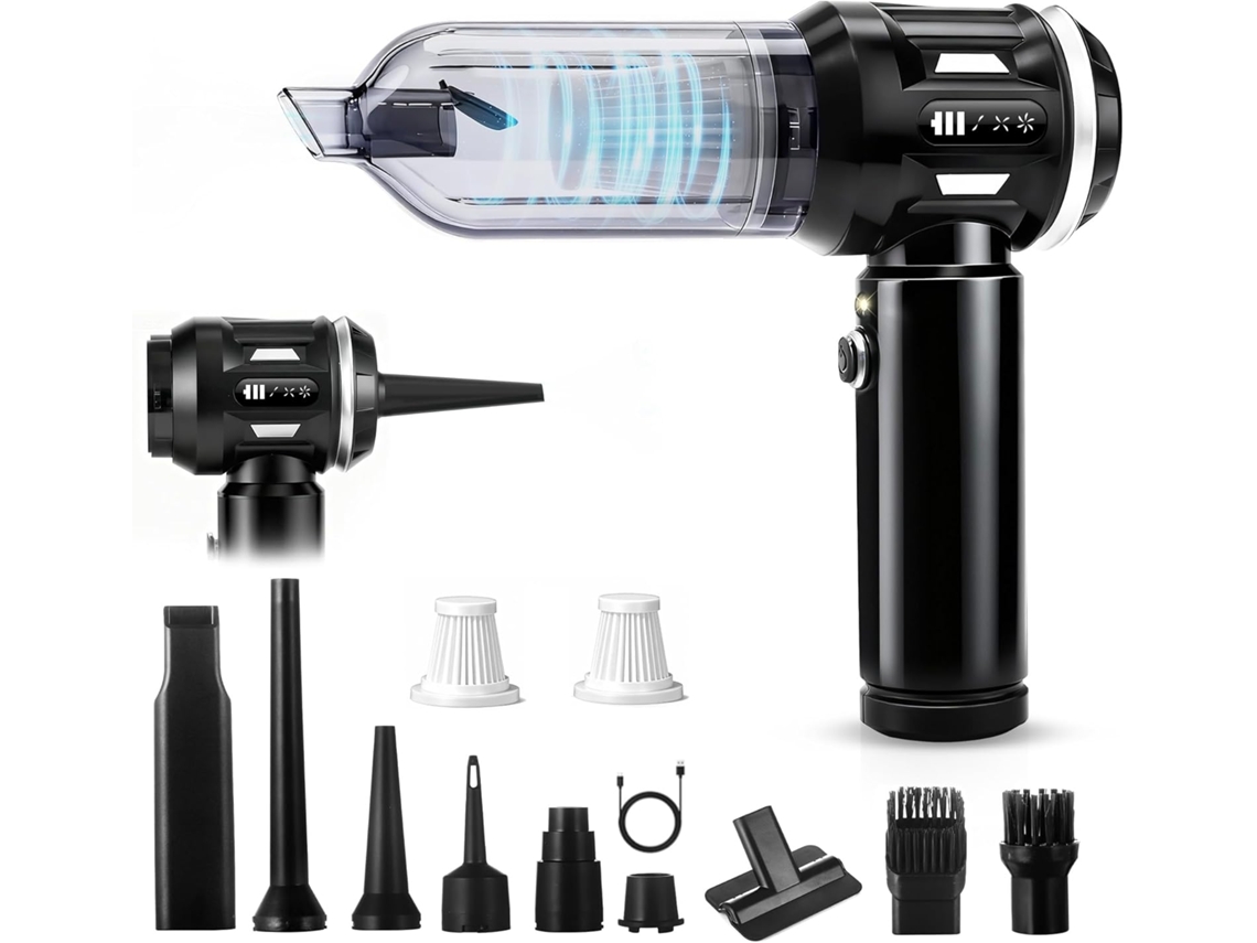 Aspiradora De Mano Inalámbrica Nettlife De 17000pa - Potente Miniaspiradora 4 En 1 Para Coche - Motor Sin Escobillas De 3 Velocidades