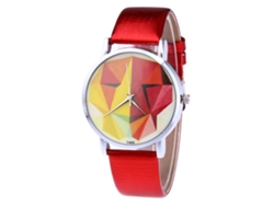 Reloj De Pulsera De Aleación Para Parejas Con Dial Redondo Analógico De Cuarzo Moda Rojo