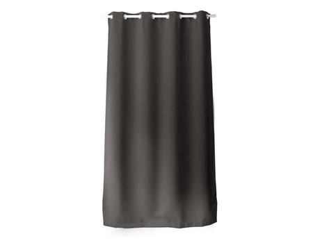 Cortina opaca lisa con 8 ojales gris oscuro 140 x 180 cm HOME MAISON